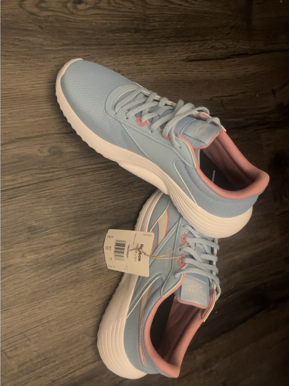 Reebok Women's Light Blue Trainers with Pink Lining